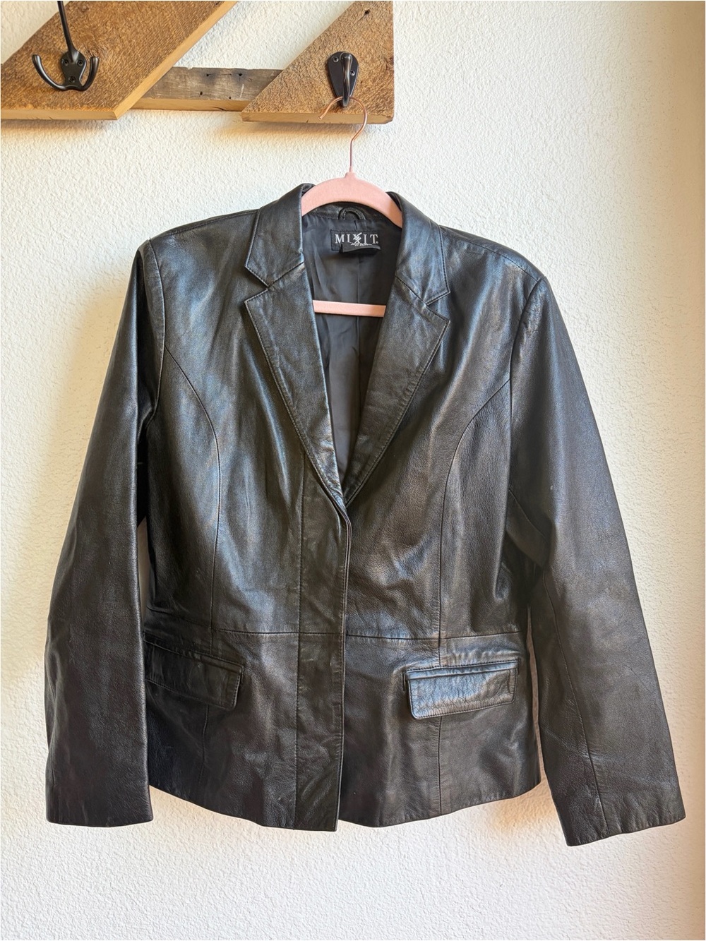 Y2K Mixit Black Leather Blazer 12